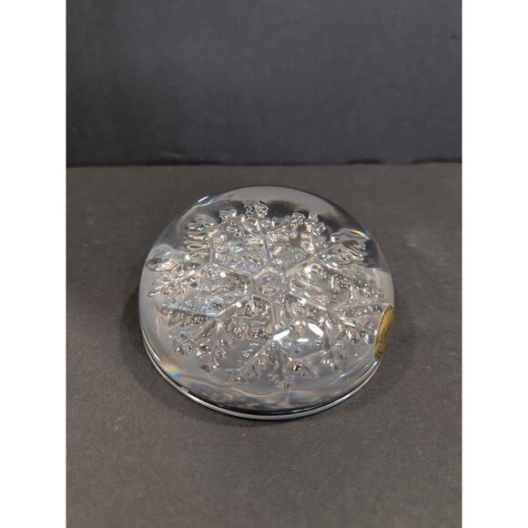 VTG Cristal France Snowflake Clear Paperweight Genuine Lead Crystal Paperweight - Picture 1 of 8